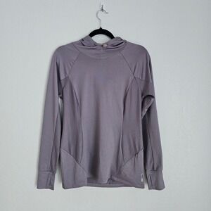 RBX Women's Smokie Amethyst Athletic Long Sleeve Hooded Shirt Sz M Thumbhole